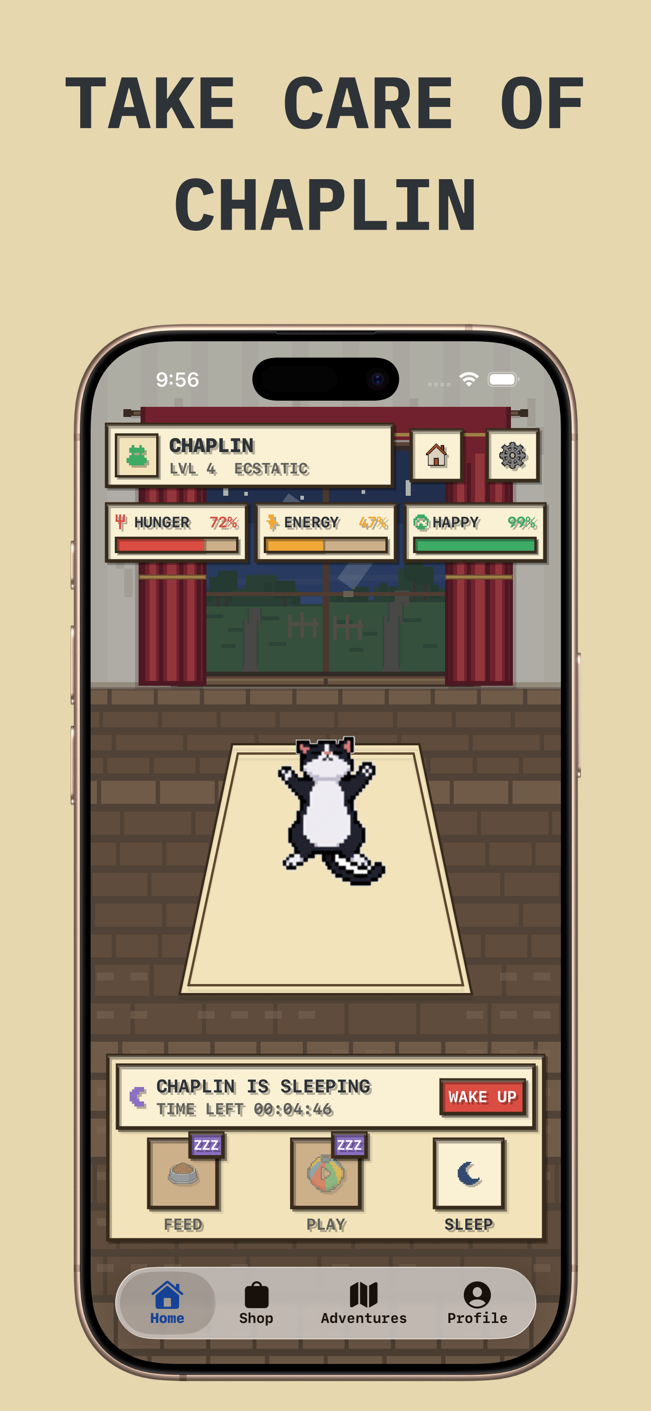 Chaplin room customization scene