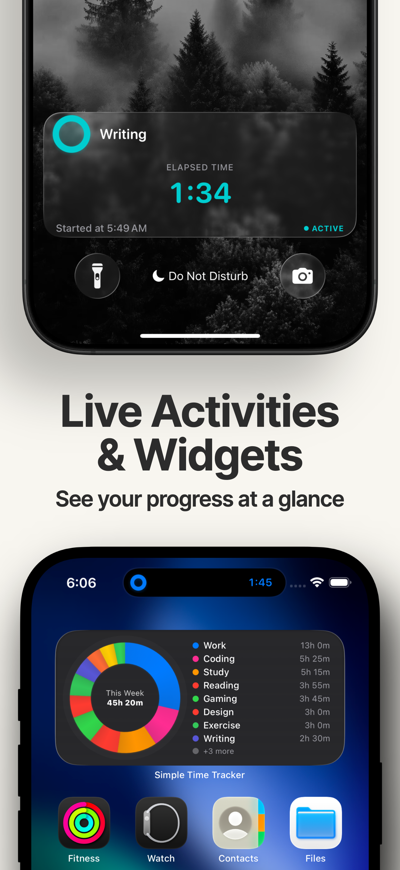 Simple Time - Daily activity breakdown